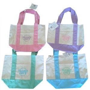 Trader Joe’s Pastel Mini Canvas Bags Tote (4 Pack)